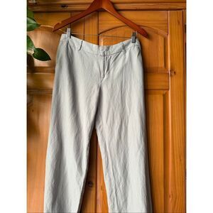 Banana Republic 6P Petite Linen-Blend Dress Pants – Stone Gray, Straight Fit